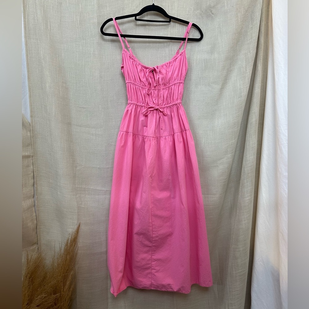 Ciao Lucia Pink Tiered Maxi Dress with Drawstring - Picture 4 of 8